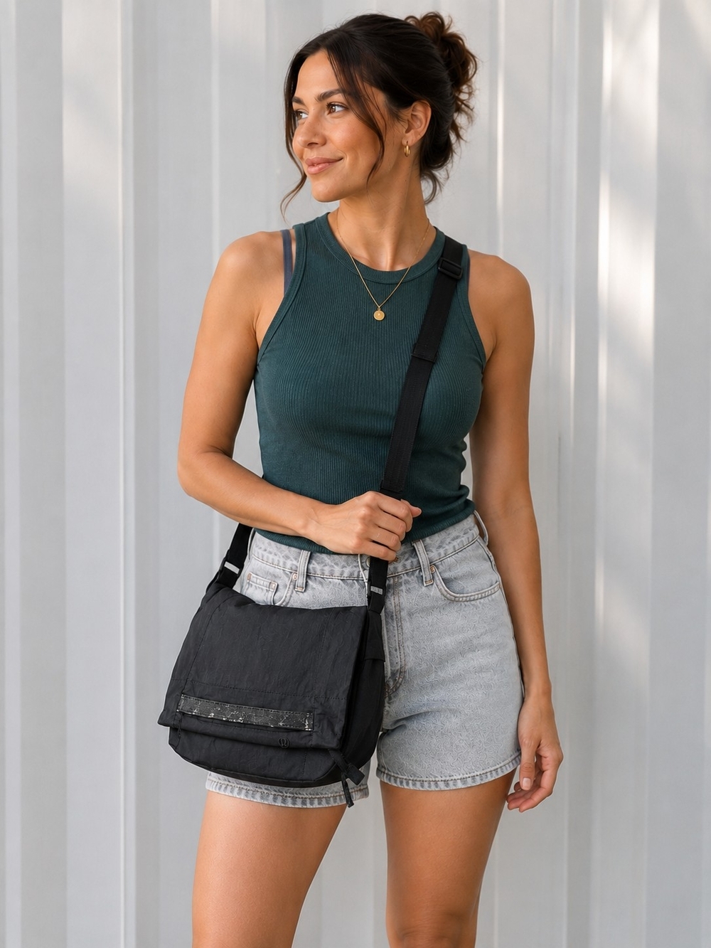 Lululemon Athletica Black Crossbody Messenger Bag | Adjustable Strap | Everyday